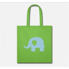 Baby Elephant Lime Green Tote Bag